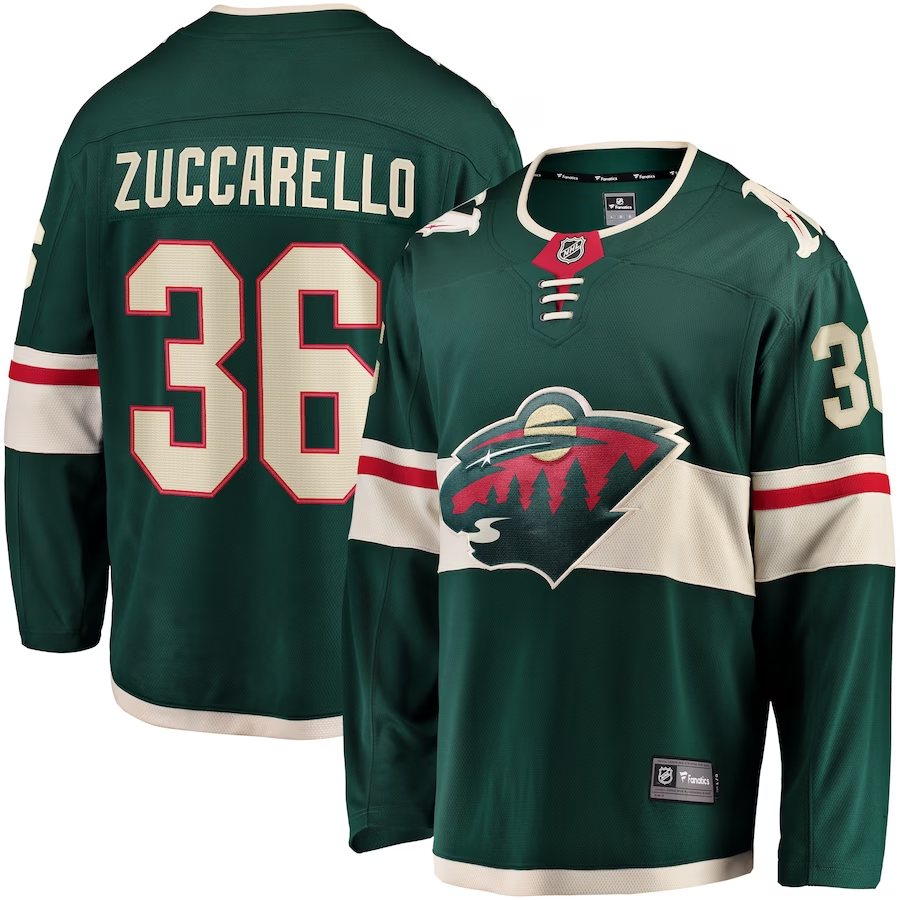 Men's Minnesota Wild Mats Zuccarello #36 Green Home Breakaway Jersey